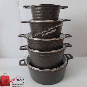 سرویس قابلمه نانو گرانیت 10 پارچه براون آلمان