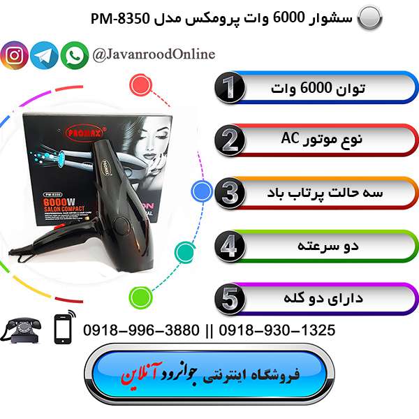 سشوار 6000 وات پرومکس Promax pm-8350