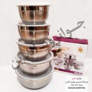 13850سرویس لگن استیل یونیک درب دار 5 تیکه Unique