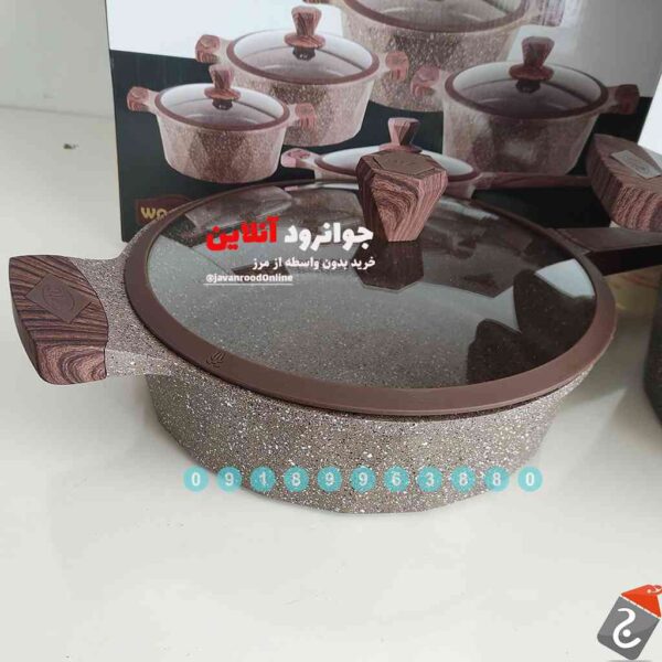 سرویس قابلمه دسته چوبی زیو مدل وودن 10 پارچه Zio Z-7650