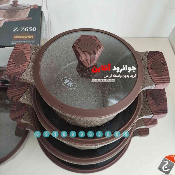 سرویس قابلمه دسته چوبی زیو 10 پارچه Zio Z-7650