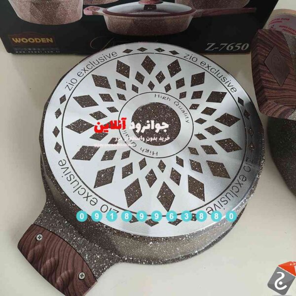 سرویس قابلمه دسته چوبی زیو مدل وودن 10 پارچه Zio Z-7650