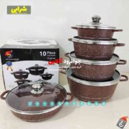 سرویس قابلمه چدن گرانیتی وی سونگ 10 پارچه Wesong