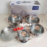 سرویس قابلمه کرکماز A1800S استیل دسته طلایی تامبیک 9 پارچه