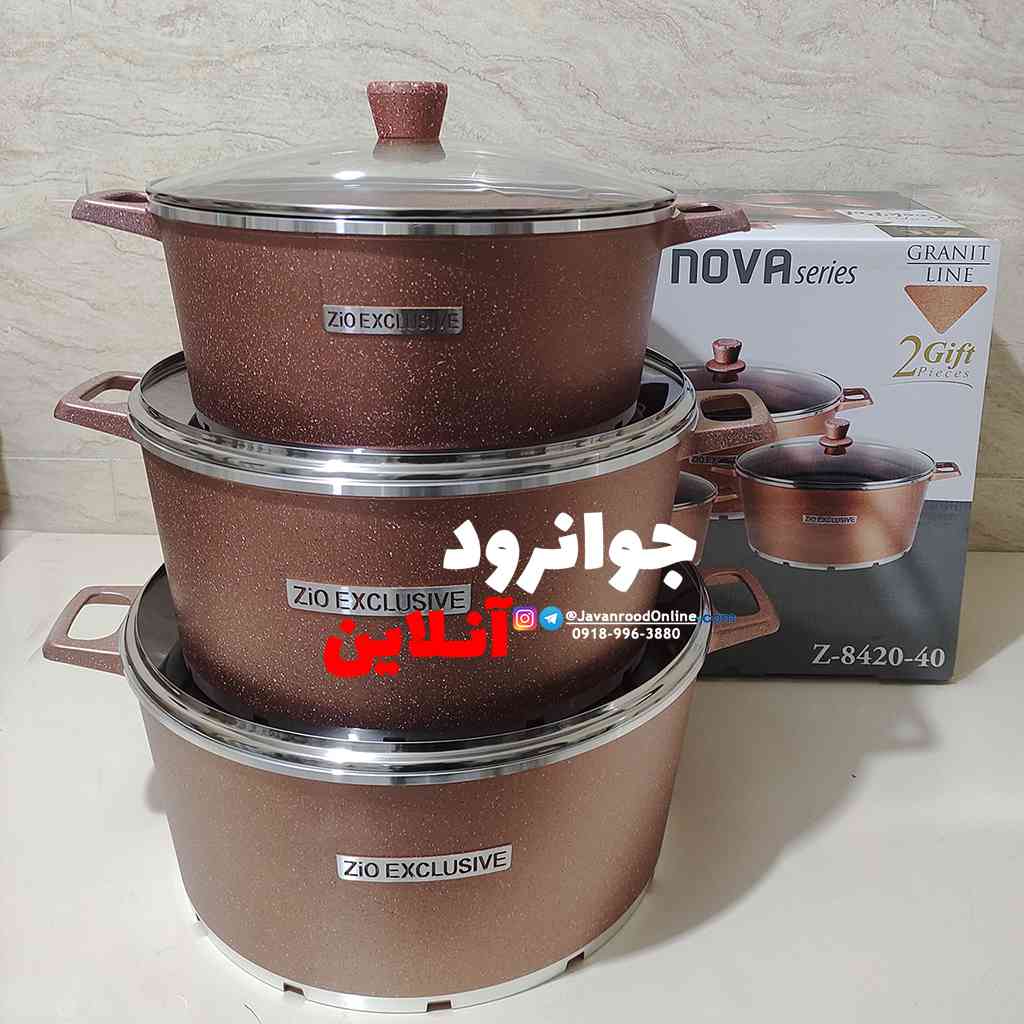 سرویس قابلمه سایز بزرگ گرانیتی زیو سایز 40 مدل z-8420-40
