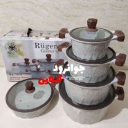 سرویس قابلمه گرانیتی روگن 10 پارچه دسته چوبی RU7010