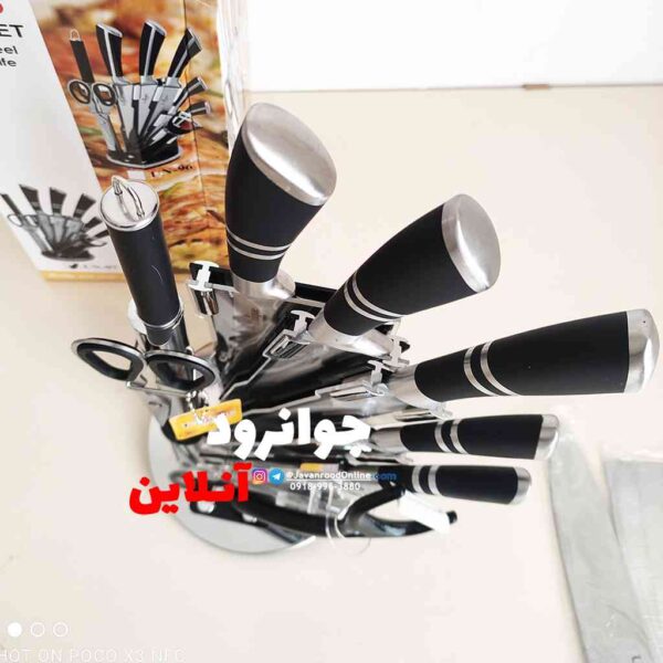 سرویس چاقو یونیک مشکی 9 تیکه مدل NU-97