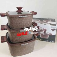 قابلمه مربعی 6 پارچه زیو طرح جامبو سایز 32 مدل Jambo -Z-8350-32
