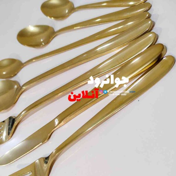 سرویس قاشق چنگال طلایی یوینک 120 پارچه طرح دونا Unique