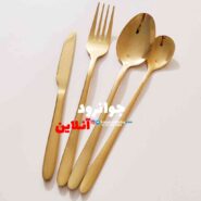 سرویس قاشق چنگال طلایی یوینک 120 پارچه طرح دونا Unique