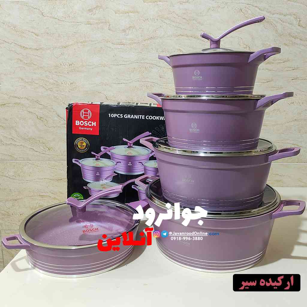 سرویس قابلمه نانو گرانیت بوش 10 پارچه 2022 مدل YH-8602