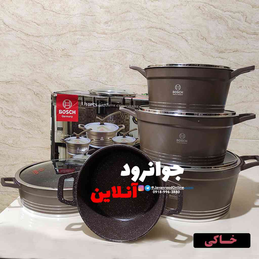 سرویس قابلمه نانو گرانیت بوش 10 پارچه 2022 مدل YH-8602