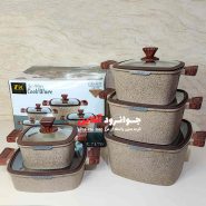 سرویس قابلمه مربعی زیو 10 پارچه جامبو مدل Zioz Z-7170
