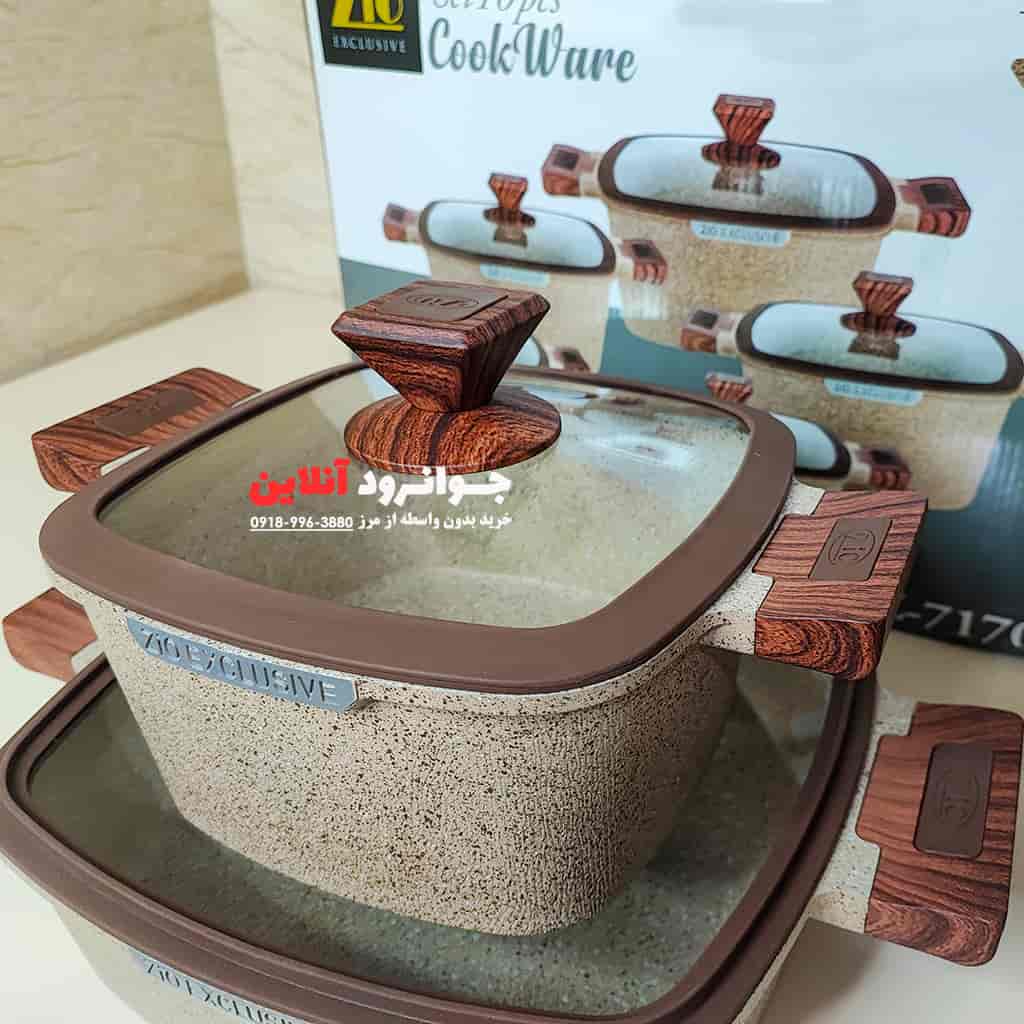 سرویس قابلمه مربعی زیو 10 پارچه جامبو مدل Zioz Z-7170