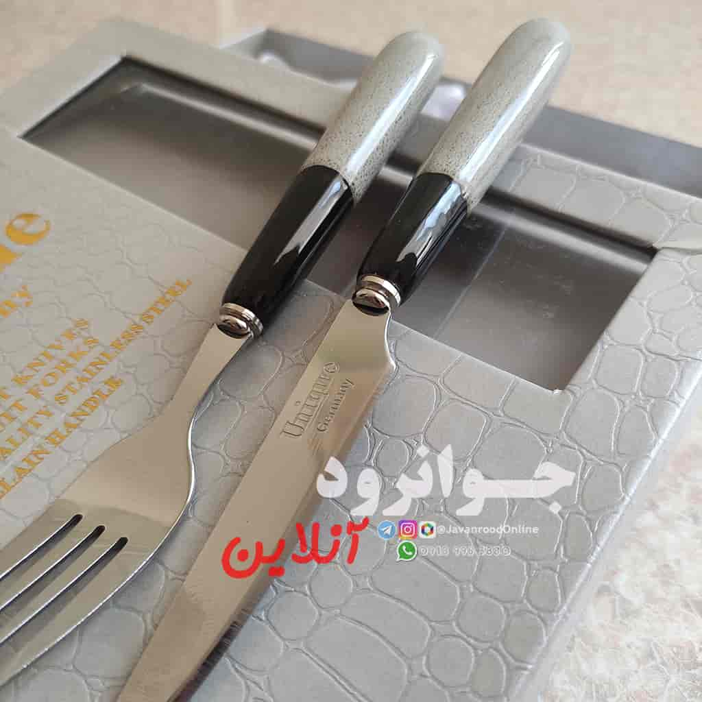 کارد چنگال یونیک طرح تخم شربتی بسته 12 عددی unique