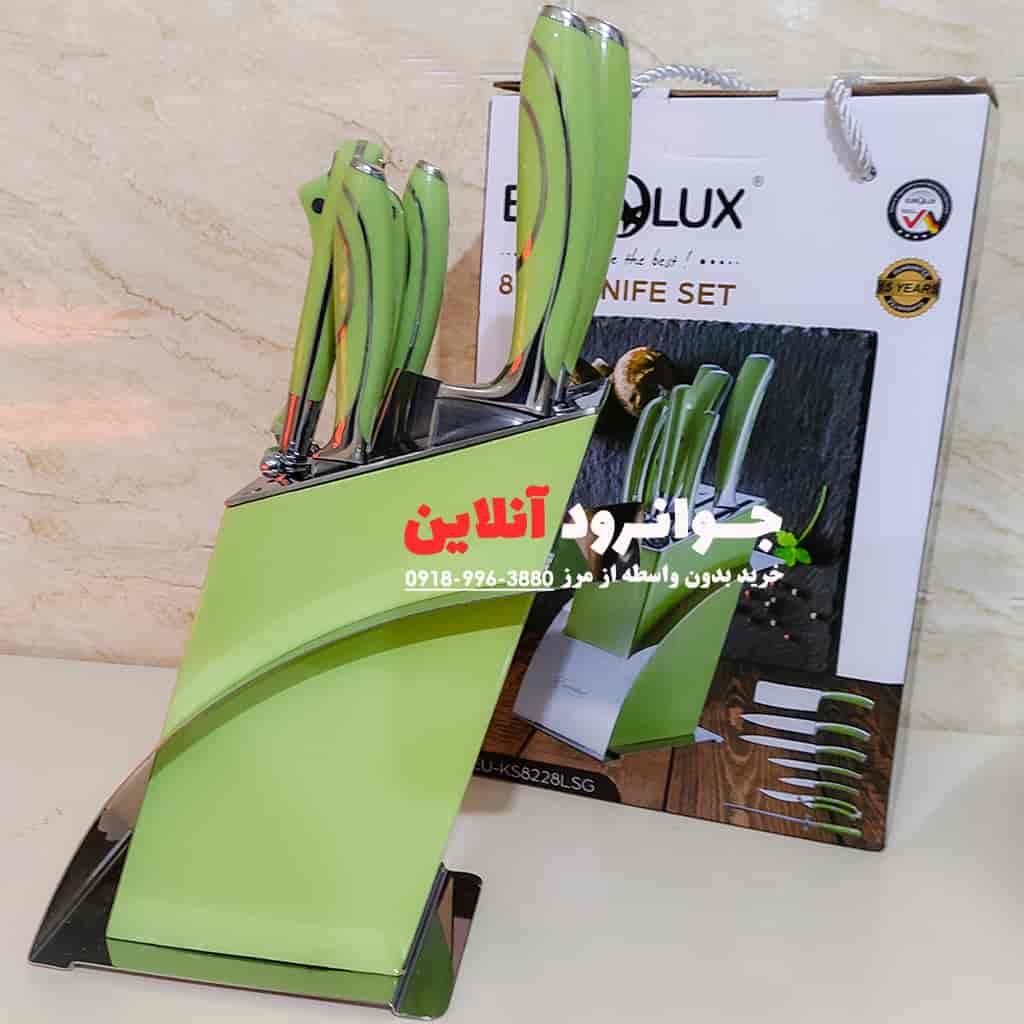 سرویس چاقو 8 پارچه یورولوکس استند دار مدل EU-KS8228LSG