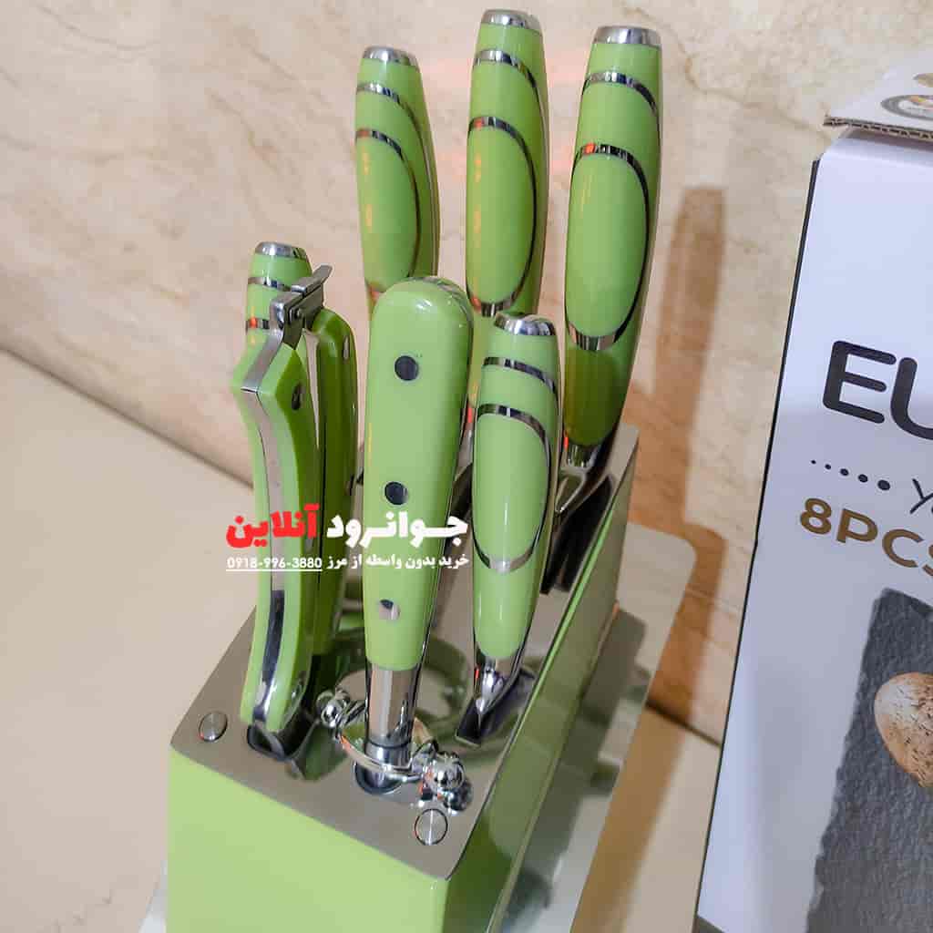 سرویس چاقو 8 پارچه یورولوکس استند دار مدل EU-KS8228LSG