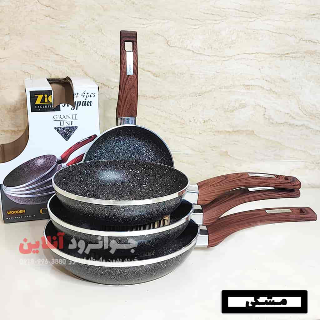 تابه دسته دار زیو 4 عددی گرانیت سنگی Z-8125