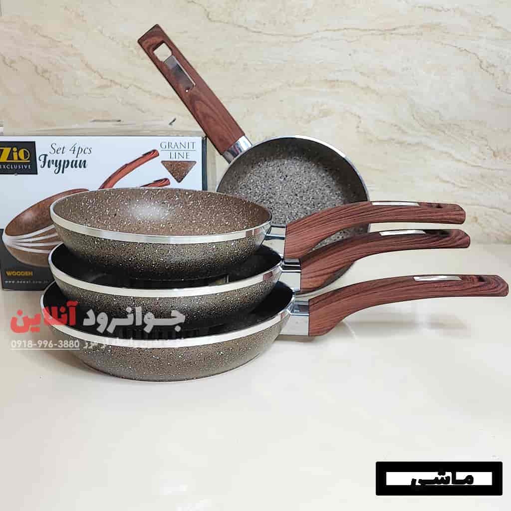 تابه دسته دار زیو 4 عددی گرانیت سنگی Z-8125