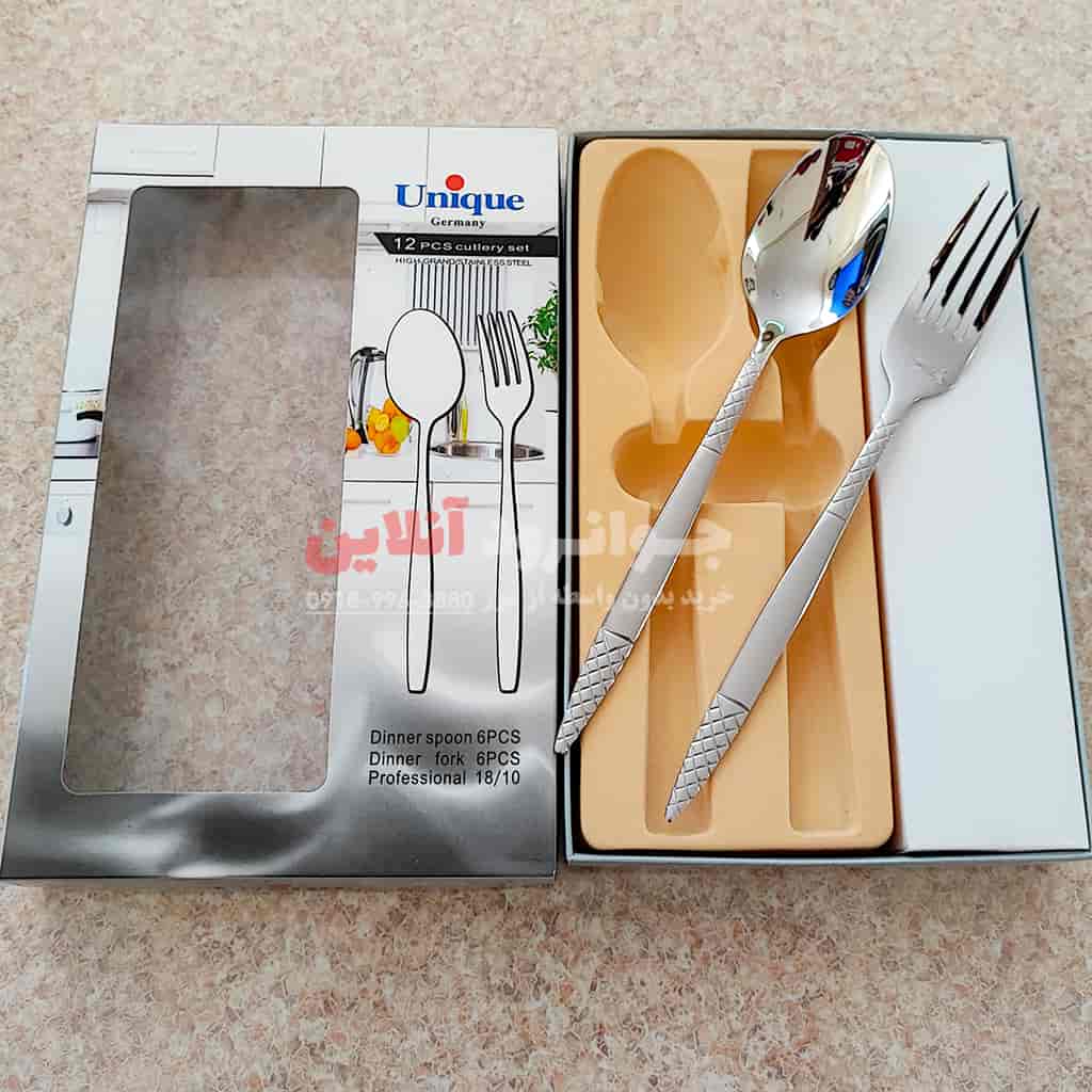 قاشق چنگال جعبه یونیک طرح پالرمو بسته 12 عددی اصل