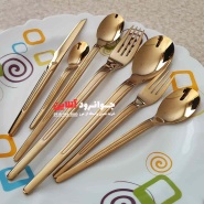 قاشق چنگال یونیک طلایی طرح لیزری 120 پارچه 24 نفره اروپایی LZ120