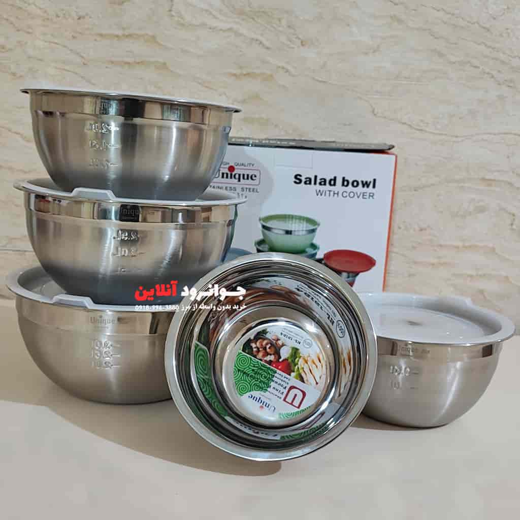 لگن استیل یونیک درب دار 5 عددی KL-19194