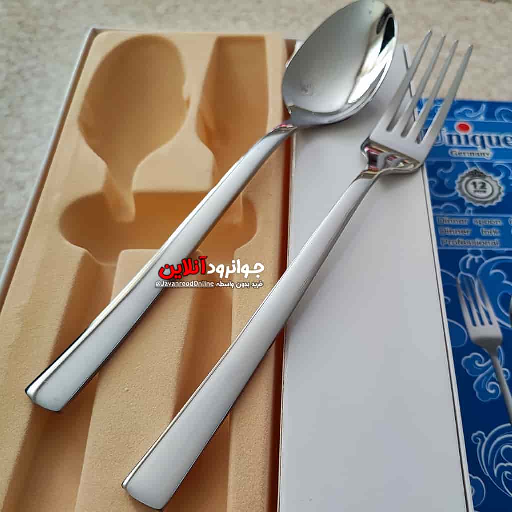 قاشق چنگال استیل یونیک طرح شیکاگو جعبه 12 عددی 5 میل اصل G-1