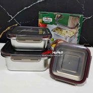 ظرف غذا استیل یونیک مربع 3 عددی KL-19194
