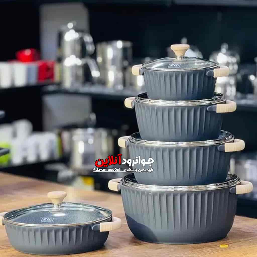 سرویس قابلمه زیو طرح کرون ZCS-8590 Crown Zio