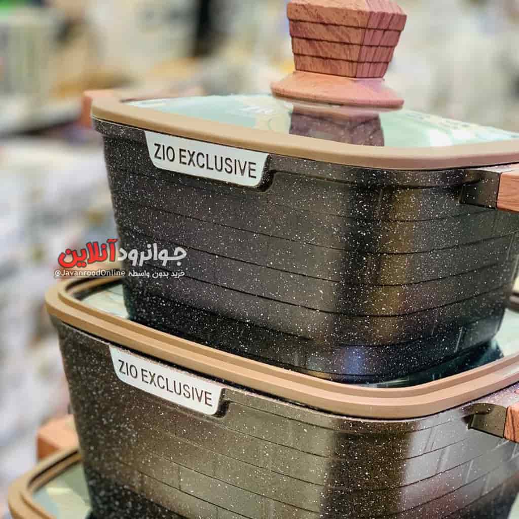 سرویس قابلمه زیو مربع ZCS-8560 Zio Castle طرح آجری کاستل 10 پارچه
