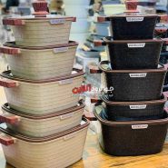 سرویس قابلمه زیو مربع ZCS-8560 Zio Castle طرح آجری کاستل 10 پارچه
