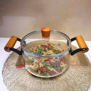قابلمه شیشه ای 3.5 لیتر دسته چوبی وارداتی اصل ANSNOW 3.5L