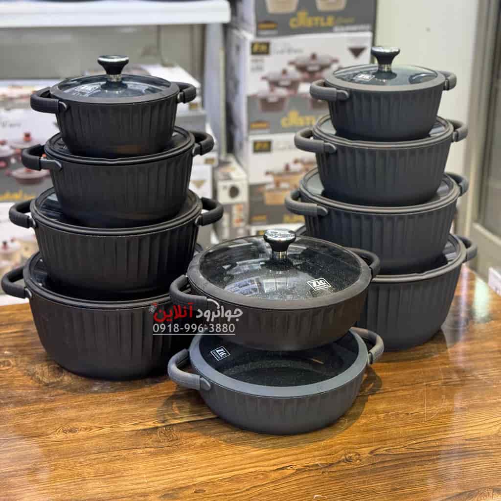 سرویس قابلمه زیو طرح کرون ZCS-8590 Crown Zio