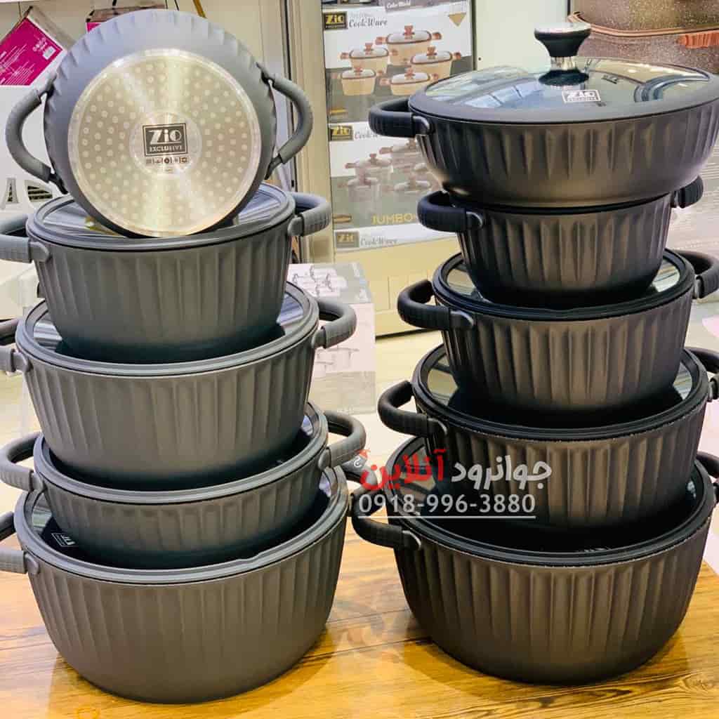 سرویس قابلمه زیو طرح کرون ZCS-8590 Crown Zio