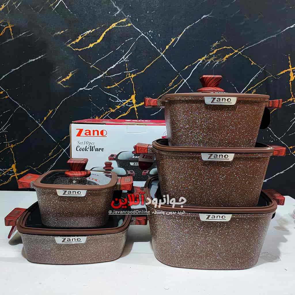 سرویس قابلمه زانو مربع 10 پارچه Zano ZA-1081