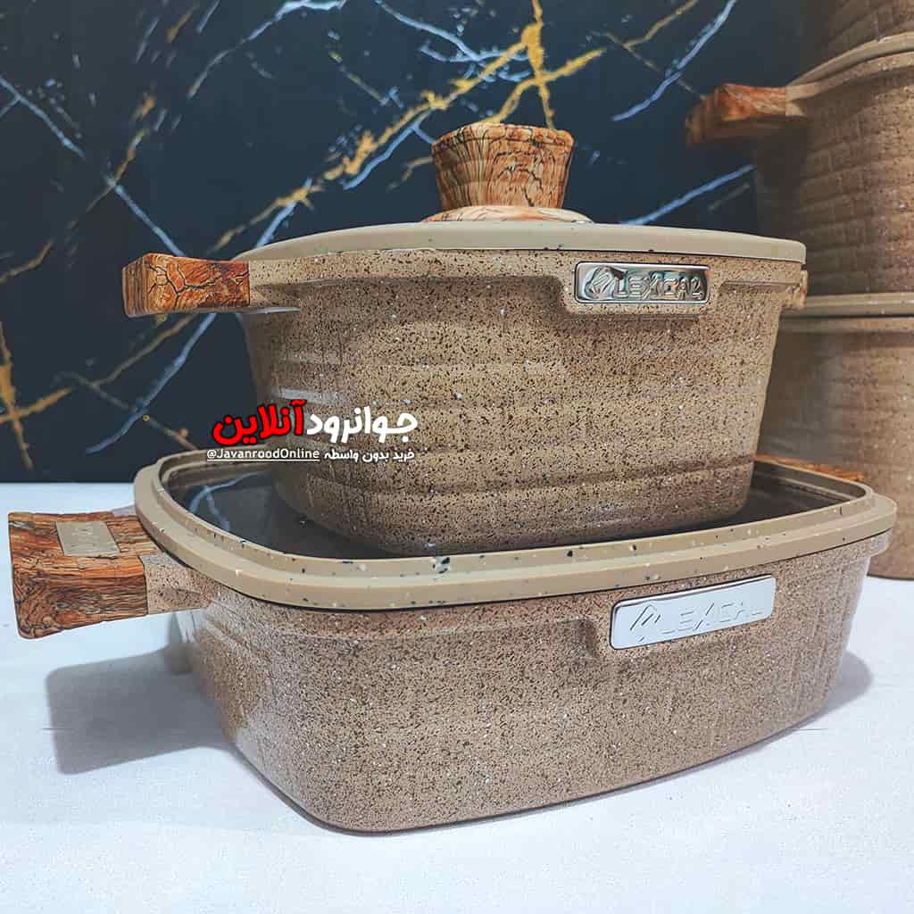 سرویس قابلمه مربعی لکسیکال طرح آجری 10 پارچه گرانیت Lexical DCC-59710-3 کرمی