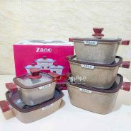 سرویس قابلمه زانو 10 پارچه مربع مدل ZA-1080 Zano