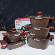 سرویس قابلمه زانو مربع 10 پارچه Zano ZA-1081