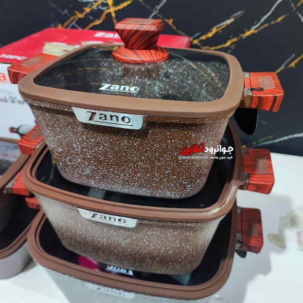 سرویس قابلمه زانو مربع 10 پارچه Zano ZA-1081