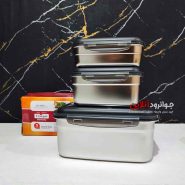 ظرف غذا یونیک لانچ باکس 3 عددی سایز بزرگ KL-19194 3600