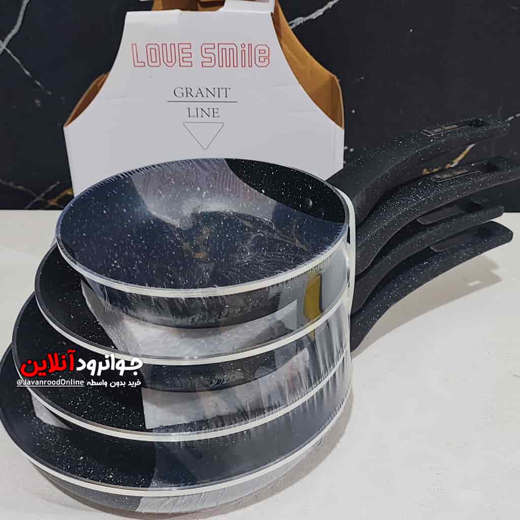 تابه دسته دار لاو اسمایل 4 عددی گرانیتی Love Smile BM-72