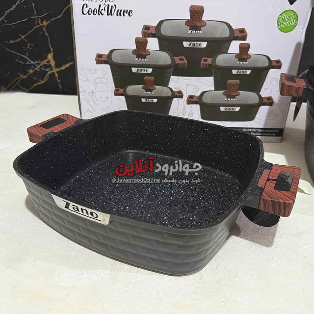 سرویس قابلمه زانو مربع آجری 10 پارچه Zano ZA-3539