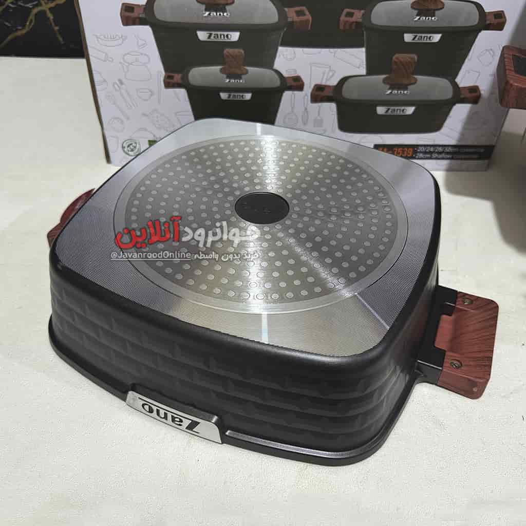 سرویس قابلمه زانو مربع آجری 10 پارچه Zano ZA-3539