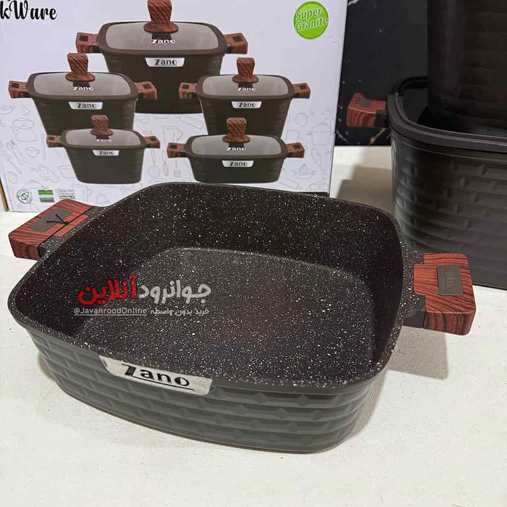 سرویس قابلمه آجری زانو طرح مربع ZA-3540 Zano