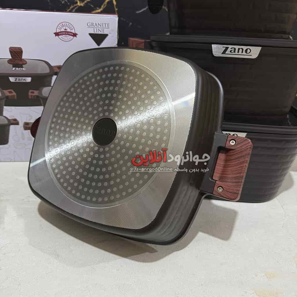 سرویس قابلمه آجری زانو طرح مربع ZA-3540 Zano