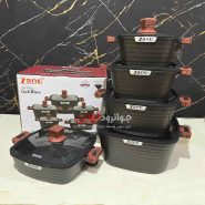 سرویس قابلمه زانو مربع آجری 10 پارچه Zano ZA-3539