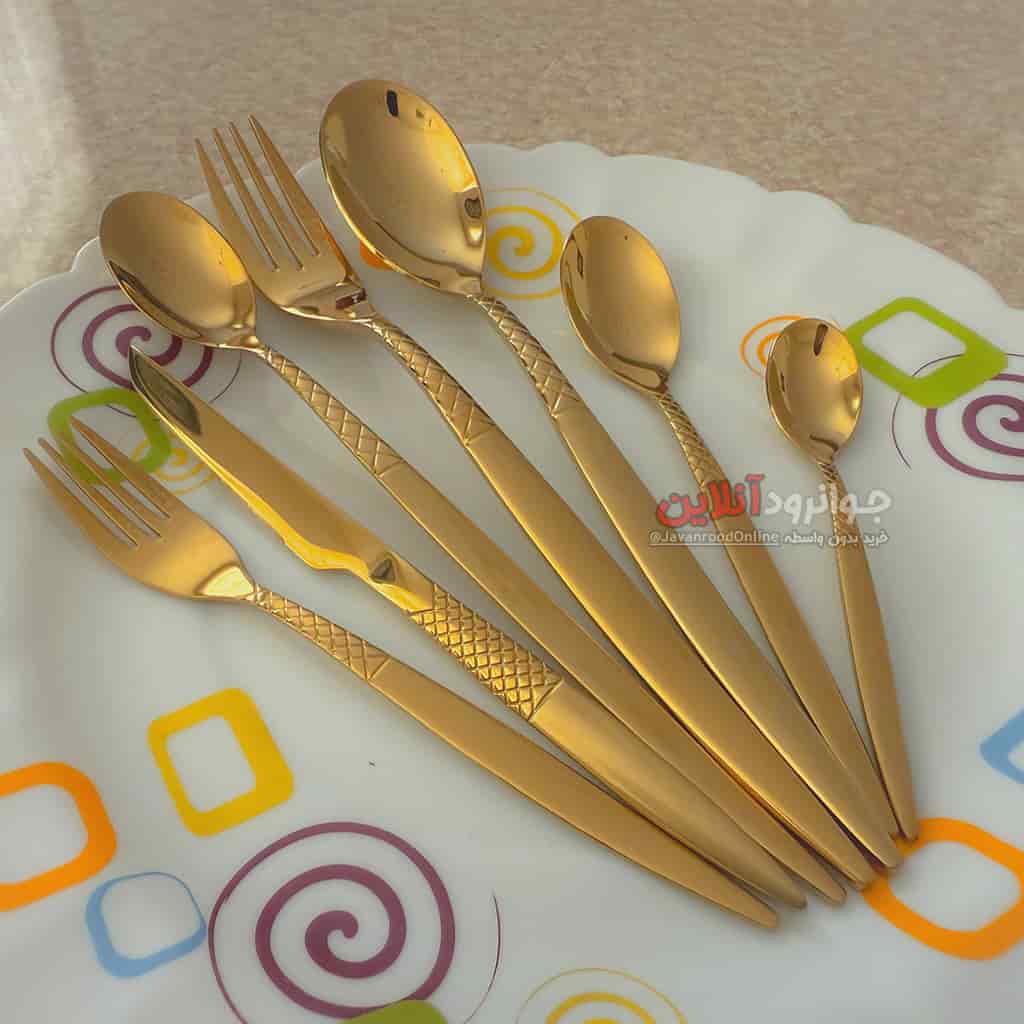 قاشق چنگل طلایی یونیک طرح پالرمو 120 پارچه Unique 120PCS