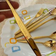 قاشق چنگل طلایی یونیک طرح پالرمو 120 پارچه Unique 120PCS