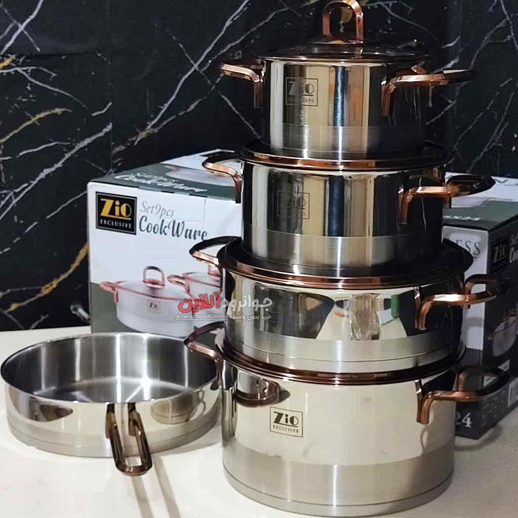 سرویس قابلمه زیو طرح بابیلون سایز 24 استیل مدل ZIO BABYLON Z-1390
