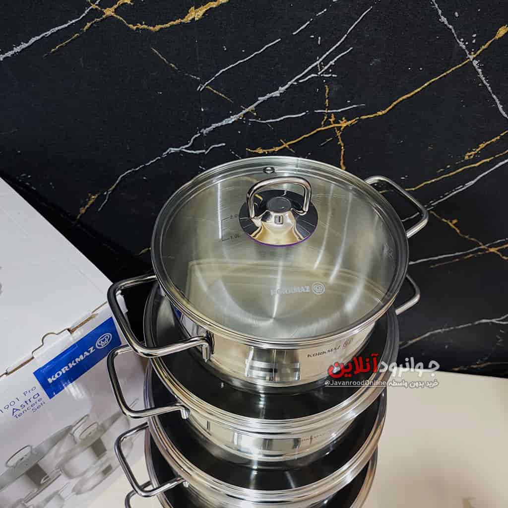 سرویس قابلمه کرکماز 10 پارچه استیل A-1901 Pro Astra Korkmaz